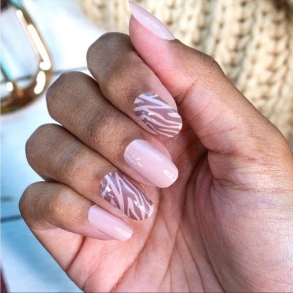 *Retired* Color Street: All Wild Up | Animal Print Zebra Neutral Beige Tan Nude - Picture 6 of 12